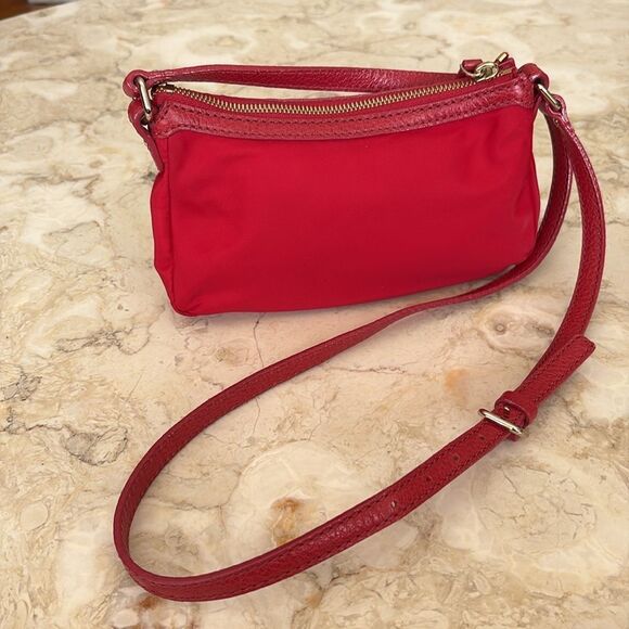 Kate Spade Leather & Nylon Adjustable Crossbody Bag Red - Picture 5 of 15